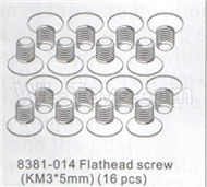 DHK Zombie 8384 Parts-Flathead screw(KM3x5mm)-16pcs Parts-8381-014,DHK Hobby Zombie 8E 8384 RC Truck Parts