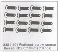 DHK Zombie 8384 Parts-Flathead Screw-Coarse thread(KB2.6X10mm)-16pcs Parts-8381-104,DHK Hobby Zombie 8E 8384 RC Truck Parts