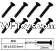 FeiYue FY-01 Spare Parts-60-01 W12073 Inner Hexagon Flat head tapping screws(8pcs)-2.6x14mm,FeiYue FY-01 RC Car Parts,FY01 FY-01 RC Truck Spare parts Accessories,1:12 4WD High Speed Buggy Parts