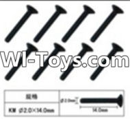 FeiYue FY-01 Spare Parts-60-05 W12065 Inner Hexagon Flat head Machine screws2.0X14mm,FeiYue FY-01 RC Car Parts,FY01 FY-01 RC Truck Spare parts Accessories,1:12 4WD High Speed Buggy Parts