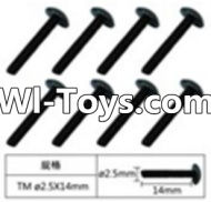 FeiYue FY-01 Spare Parts-60-10 W12071 Inner Hexagon Flat head Self-attack screws(8pcs)-2.5X14mm,FeiYue FY-01 RC Car Parts,FY01 FY-01 RC Truck Spare parts Accessories,1:12 4WD High Speed Buggy Parts