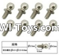 FeiYue FY-01 Spare Parts-60-15 W12057 Inner Hexagon Ball head screws(8pcs)-2.5X4.8X6mm,FeiYue FY-01 RC Car Parts,FY01 FY-01 RC Truck Spare parts Accessories,1:12 4WD High Speed Buggy Parts