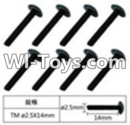 FeiYue FY-02 Spare Parts-60-10 W12071 Inner Hexagon Flat head Self-attack screws(8pcs)-2.5X14mm,FeiYue FY-02 RC Car Parts,FY02 FY-02 RC Truck Spare parts Accessories,1:12 4WD High Speed Buggy Parts