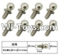 FeiYue FY-02 Spare Parts-60-15 W12057 Inner Hexagon Ball head screws(8pcs)-2.5X4.8X6mm,FeiYue FY-02 RC Car Parts,FY02 FY-02 RC Truck Spare parts Accessories,1:12 4WD High Speed Buggy Parts