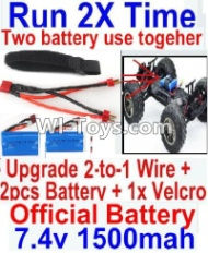 FeiYue FY03 FY-03 Upgrade 2-to-1 wire and Velcro & 2pcs Battery-Two battery can Be used together,Run 2x Time than usual Parts-,FeiYue FY03 Parts