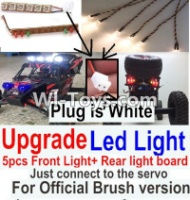 FeiYue FY03 FY-03 Upgrade Front and Rear light assembly-Can only be used for Official Brush version,Plug is white color Parts-,FeiYue FY03 Parts
