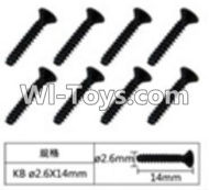 FeiYue FY03 FY-03 Inner Hexagon Flat head tapping screws(8pcs)-2.6x14mm Parts-W12073,FeiYue FY03 Parts
