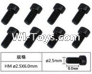 FeiYue FY03 FY-03 Inner Hexagon Cup head Machine screws(8pcs)-2.5X6mm Parts-W12067,FeiYue FY03 Parts