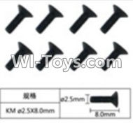 FeiYue FY03 FY-03 Inner Hexagon Flat head machine screws(8pcs)-2.5X8mm Parts-W12068,FeiYue FY03 Parts
