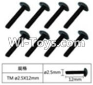 FeiYue FY03 FY-03 Inner Hexagon T head machine screws(8pcs)-2.5X12mm Parts-W12070,FeiYue FY03 Parts