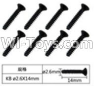 FeiYue FY-04 Spare Parts-60-01 W12073 Inner Hexagon Flat head tapping screws(8pcs)-2.6x14mm,FeiYue FY-04 RC Car Parts,FY04 FY-04 RC Motorcycle Truck Spare parts Accessories,1:12 4WD High Speed Buggy Parts
