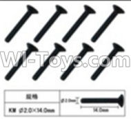 FeiYue FY-04 Spare Parts-60-05 W12065 Inner Hexagon Flat head Machine screws2.0X14mm,FeiYue FY-04 RC Car Parts,FY04 FY-04 RC Motorcycle Truck Spare parts Accessories,1:12 4WD High Speed Buggy Parts