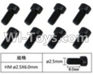 FeiYue FY-04 Spare Parts-60-06 W12067 Inner Hexagon Cup head Machine screws(8pcs)-2.5X6mm,FeiYue FY-04 RC Car Parts,FY04 FY-04 RC Motorcycle Truck Spare parts Accessories,1:12 4WD High Speed Buggy Parts