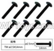 FeiYue FY-04 Spare Parts-60-10 W12071 Inner Hexagon Flat head Self-attack screws(8pcs)-2.5X14mm,FeiYue FY-04 RC Car Parts,FY04 FY-04 RC Motorcycle Truck Spare parts Accessories,1:12 4WD High Speed Buggy Parts