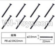 FeiYue FY-04 Spare Parts-60-18 W12066 Cross head flat tail screws(8pcs)-2.0X22mm,FeiYue FY-04 RC Car Parts,FY04 FY-04 RC Motorcycle Truck Spare parts Accessories,1:12 4WD High Speed Buggy Parts