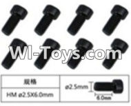 FeiYue FY-05 FY05 Parts-W12067 Inner Hexagon Cup head Machine screws(8pcs)-2.5X6mm,FeiYue FY-05 RC Car Parts,FY05 FY-05 RC Truck Spare parts Accessories,1:12 4WD High Speed Buggy Parts