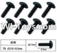 FeiYue FY-05 FY05 Parts-W12074 Inner Hexagon T head Self-attack screws(8pcs)-2.6X8mm,FeiYue FY-05 RC Car Parts,FY05 FY-05 RC Truck Spare parts Accessories,1:12 4WD High Speed Buggy Parts