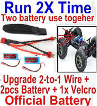 FeiYue FY-06 Spare Parts-35-06 FeiYue FY-06 Spare Parts-35-06 Upgrade 2-to-1 wire and Velcro & 2pcs Battery-Two battery can Be used together,Run 2x Time than usual,FeiYue FY-06 RC Car Parts,FY06 FY-06 RC Truck Spare parts Accessories,1:12 4WD High Speed B