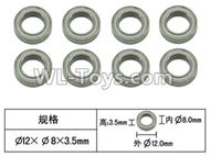 FeiYue FY-11 Spare Parts-56-11 XLF-1017 Bearing(8pcs)-12X8X3.5mm,FY11 FY-11 RC Racing Car Truck Spare parts Accessories,1:12 4WD High Speed RC Buggy Parts