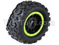 HB 1:14 RC Car Spare Parts-07-03 Whole Wheel Unit-Diameter-about 9.5cm-Green(1pcs),HB Toys 666-1501 1502 1503 1504 RC Truck Car Spare Parts Accessories,HB Toys 1:14 Replacement Spare Parts
