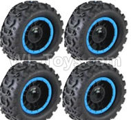 HB 1:14 RC Car Spare Parts-08-01 Whole Wheel Unit-Diameter-about 9.5cm-Blue(4pcs),HB Toys 666-1501 1502 1503 1504 RC Truck Car Spare Parts Accessories,HB Toys 1:14 Replacement Spare Parts