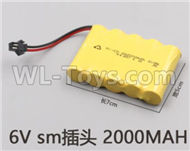 HB 1:14 RC Car Spare Parts-09-01 6V 2000mAh Battery with SM Plug(1pcs),HB Toys 666-1501 1502 1503 1504 RC Truck Car Spare Parts Accessories,HB Toys 1:14 Replacement Spare Parts