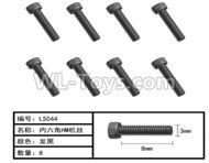 HG P407 LS011 Inner Hexagonal HM screws-Φ3x8mm(8pcs),HG P407 RC Truck Spare parts Accessories,HG P407 1:10 RC Car Parts