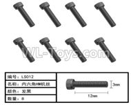 HG P407 LS012 Inner Hexagonal HM screws-Φ3x12mm(8pcs),HG P407 RC Truck Spare parts Accessories,HG P407 1:10 RC Car Parts