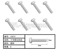 HG P407 LS014 Cross round head screws-Φ3x6mm(8pcs),HG P407 RC Truck Spare parts Accessories,HG P407 1:10 RC Car Parts