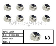 HG P407 LS021 M3 Nylon lock nut(8pcs),HG P407 RC Truck Spare parts Accessories,HG P407 1:10 RC Car Parts