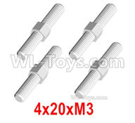 HG P408 Parts-Connecting rod -4pcs-4x20xM3-HGHMWJ-007,HG P408 Kfor Parts,HG P408 Humvee RTR Parts