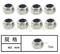 HG P408 Parts-Locknut-M3-8pcs-LS021,HG P408 Kfor Parts,HG P408 Humvee RTR Parts