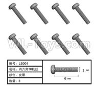 HG P408 Parts-Inner-Hexagonal TM machine screw-8pcs-Φ3x6mm- LS001,HG P408 Kfor Parts,HG P408 Humvee RTR Parts