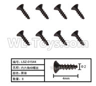 HG P408 Parts-Cross KB screw(Small head)-8pcs-Φ2X4mm-LSZ-01544,HG P408 Kfor Parts,HG P408 Humvee RTR Parts