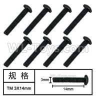 HG P408 Parts-Inner-Hexagonal TM machine screw-8pcs-Φ3x14mm-W05007,HG P408 Kfor Parts,HG P408 Humvee RTR Parts