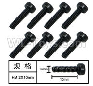 HG P408 Parts-Cup Head Inner-Hexagonal HM machine screw-8pcs-Φ2x10mm-W05011,HG P408 Kfor Parts,HG P408 Humvee RTR Parts