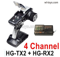 HG P410 Parts 4 Channel Transmitter and 4 Channel Receiver Together for 1/10 HengGuan P410 Raptor Pickup RC Car Vehicles Model.HG-TX2 + HG-RX2