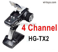 HG P410 Parts HG-TX2 4 Channel Transmitter,Remote control for 1/10 HengGuan P410 Raptor Pickup RC Car Vehicles Model.
