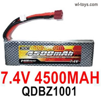 HG P410 Parts Battery Packs QDBZ1001,7.4V 4500MAH 30C LiPo Battery Pack 1pcs for 1/10 HengGuan P410 Raptor Pickup RC Car Vehicles Model.