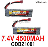 HG P410 Parts 2pcs Lipo Battery Packs. QDBZ1001 7.4V 4500MAH 30C RC Car Battery Pack for 1/10 HengGuan P410 Raptor Pickup RC Car Vehicles Model.
