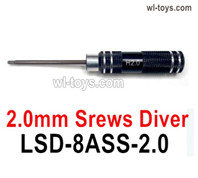 HG P410 Parts LSD-8ASS-2.0 Hex screwdriver 2.0mm for 1/10 HengGuan P410 Raptor Pickup RC Car Vehicles Model.