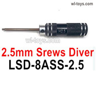 HG P410 Parts LSD-8ASS-2.5 Hex screwdriver 2.5mm for 1/10 HengGuan P410 Raptor Pickup RC Car Vehicles Model.