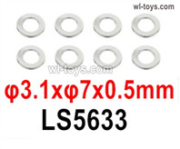 HG P410 Parts LS5633 Gasket,φ3.1xφ7x0.5mm for 1/10 HengGuan P410 Raptor Pickup RC Car Vehicles Model.