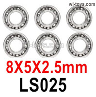 HG P410 Parts LS025 Ball bearing,8x5x2.5mm for 1/10 HengGuan P410 Raptor Pickup RC Car Vehicles Model.Total 6pcs.