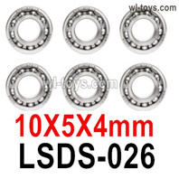 HG P410 Parts LSDS-026 Ball bearing,10x5x4mm for 1/10 HengGuan P410 Raptor Pickup RC Car Vehicles Model.Total 6pcs.