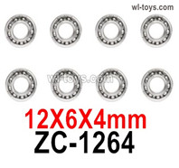 HG P410 Parts ZC-1264 Ball bearing 12X6X4mm for 1/10 HengGuan P410 Raptor Pickup RC Car Vehicles Model.Total 6pcs.