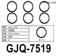 HG P410 Parts GJQ-7519 Silicone ring Φ7.5x1.9mm for 1/10 HengGuan P410 Raptor Pickup RC Car Vehicles Model.Total 6pcs.