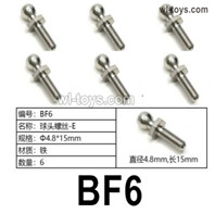 HG P410 Parts BF6 Ball head screws-E,Φ4.8x15mm for 1/10 HengGuan P410 Raptor Pickup RC Car Vehicles Model.Total 6pcs.