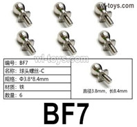 HG P410 Parts BF7 Ball head screws-B,Φ3.8x8.4mm for 1/10 HengGuan P410 Raptor Pickup RC Car Vehicles Model.Total 6pcs.