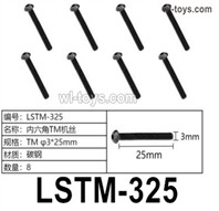 HG P410 Parts LSTM-325 HM3x25mm Inner hexagon HM machine Screws for 1/10 HengGuan P410 Raptor Pickup RC Car Vehicles Model.Total 8pcs.